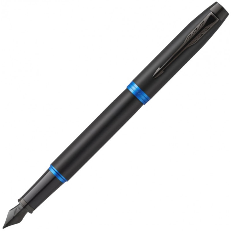 Ручка перьевая Parker IM Vibrant Rings F315, Flame Blue PVD (Перо F)