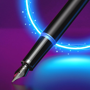 Ручка перьевая Parker IM Vibrant Rings F315, Flame Blue PVD (Перо F)