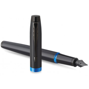 Ручка перьевая Parker IM Vibrant Rings F315, Flame Blue PVD (Перо M)