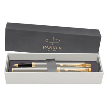 Набор Parker: Перьевая и Шариковая ручка Parker IM Core Brushed Metal GT