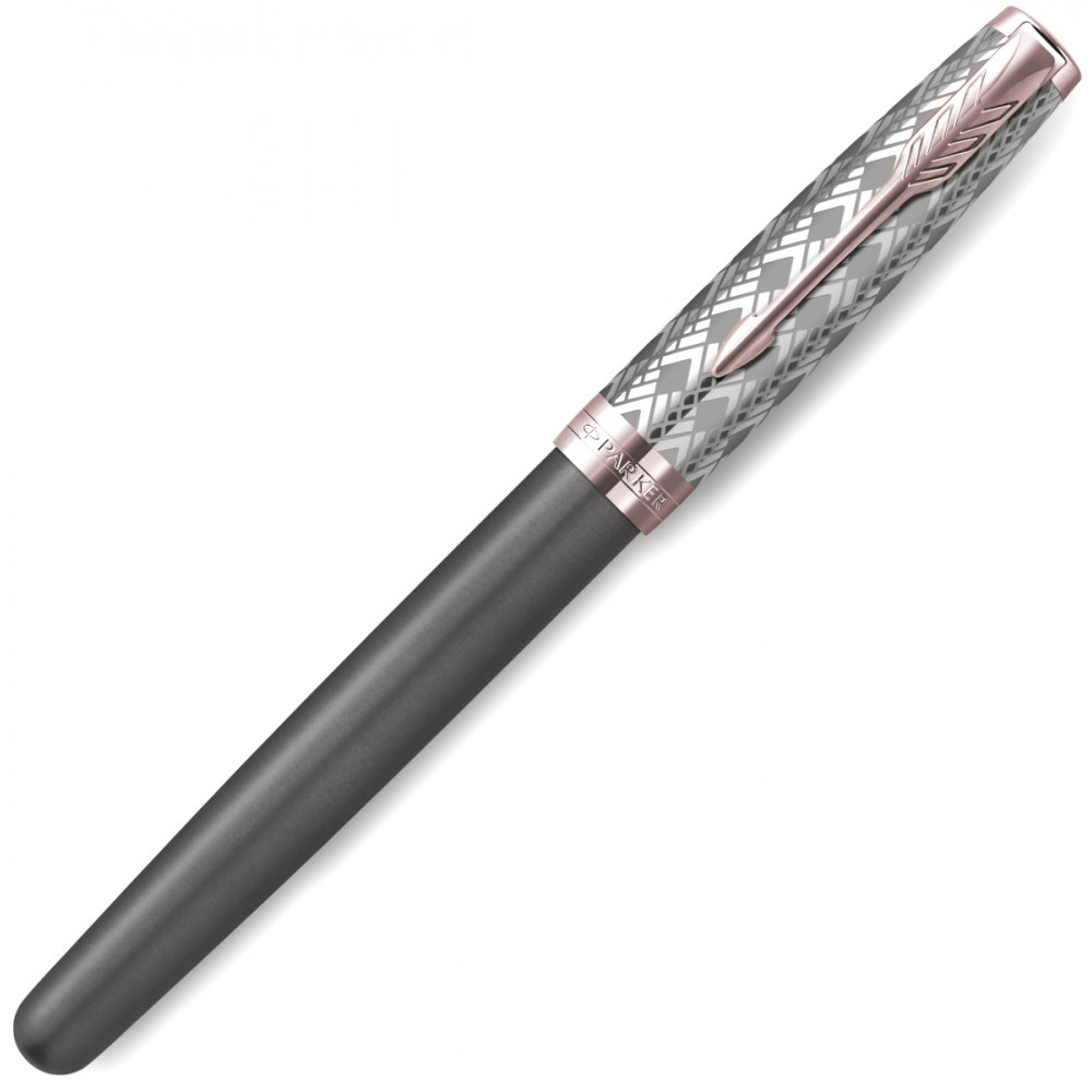 Ручка перьевая Parker Sonnet Premium F537, Metal Grey PGT (Перо F)