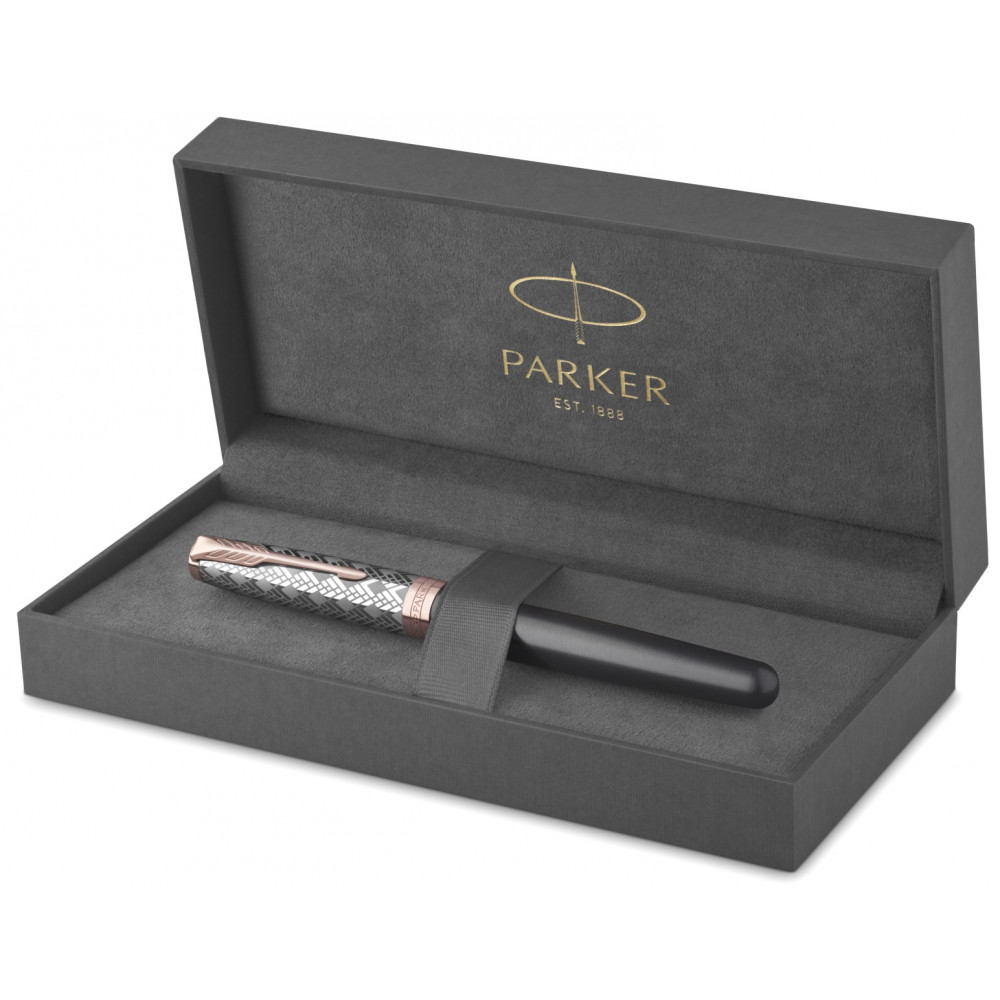 Ручка перьевая Parker Sonnet Premium F537, Metal Grey PGT (Перо F)